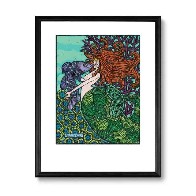 Fantasy Ocean Print- Fish Kiss Mermaid- 8x10 (Pack of 3)