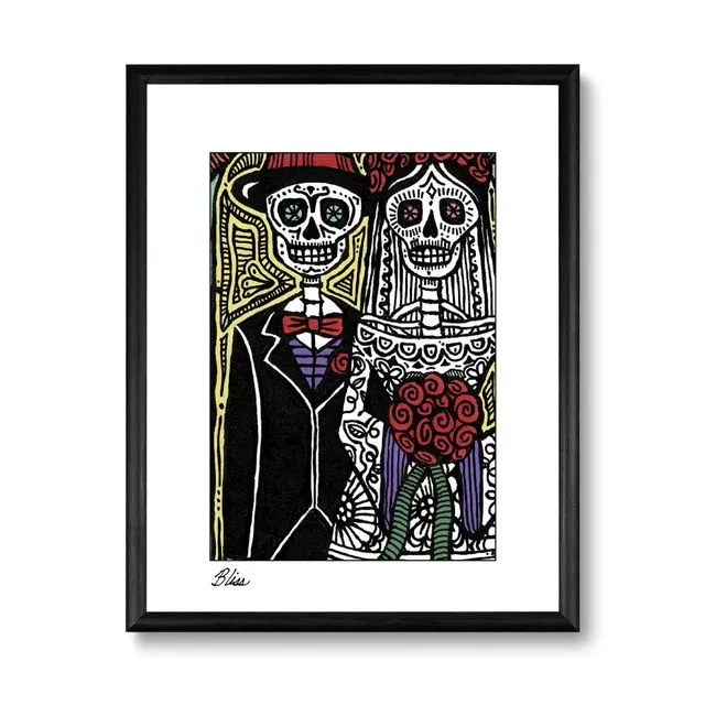 Wedding Print- Bliss-Felicidad Day of the Dead 8x10 (Pack of 3)