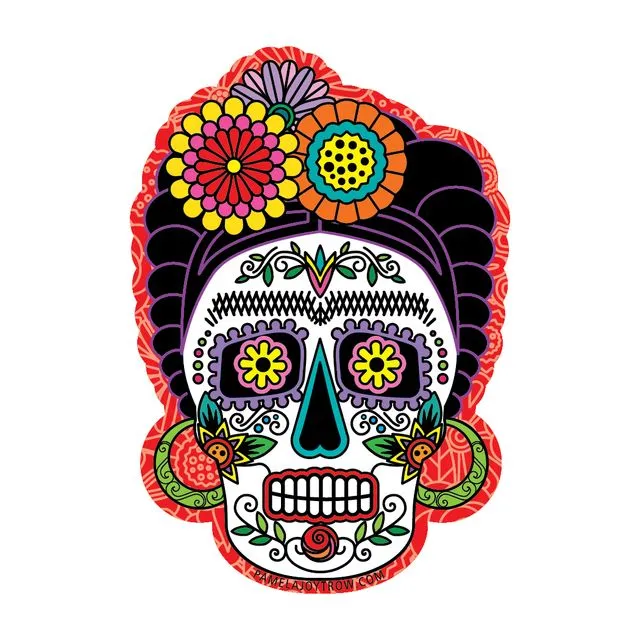 Frida Kahlo Sticker- Frida Sugar Skull Decal- (Pack of 3)