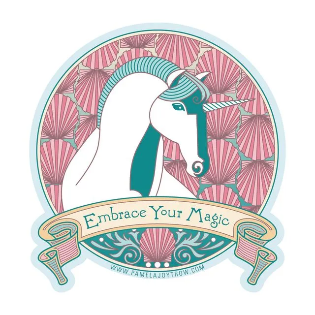 Fantasy Sticker- Embrace Your Magic Unicorn Decal- (Pack of 3)