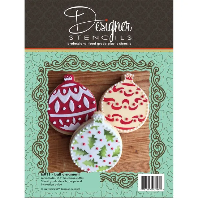 Ball Ornament Cookie Cutter And Stencil Set