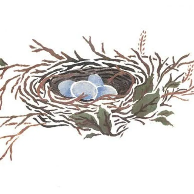 Bird's Nest with Eggs Wall Stencil