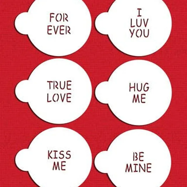 Candy Heart Sayings Cookie Stencil