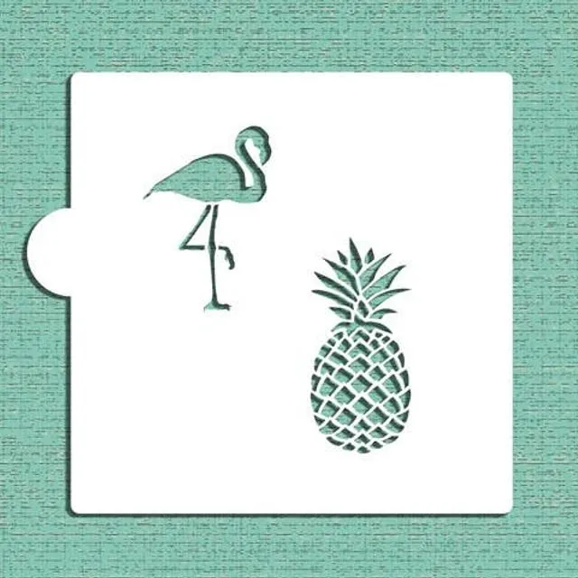 Flamingo and Pineapple Cookie and Craft Stencil