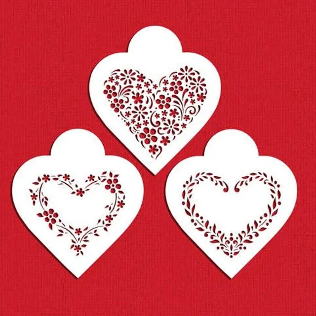 Floral Hearts Cookie Stencil Set