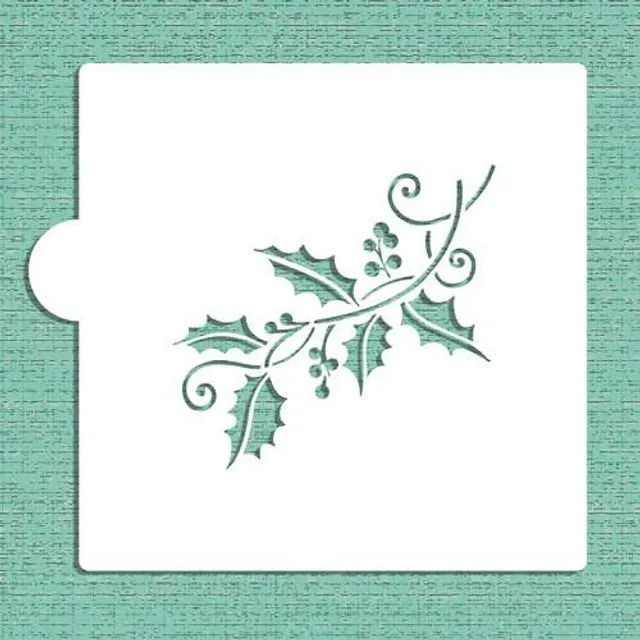 Holly Spray Cookie and Craft Stencil
