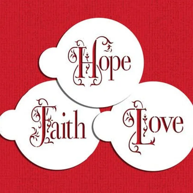 Hope, Faith and Love Cookie Stencil Set