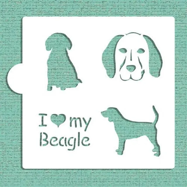 I Love My Beagle Cookie and Craft Stencil