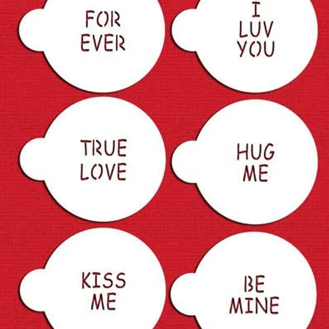 Large Candy Heart Sayings Cookie Stencil