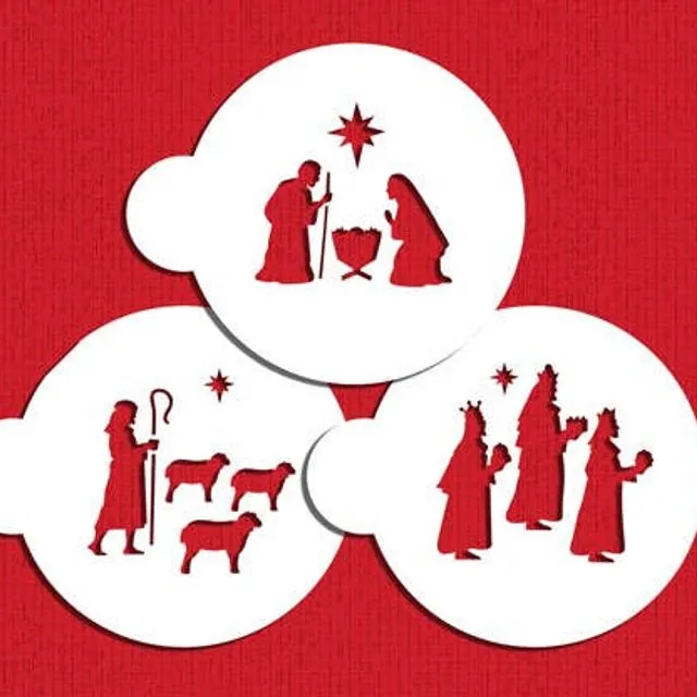 Nativity Wisemen and Shepherd Cookie Stencil Set