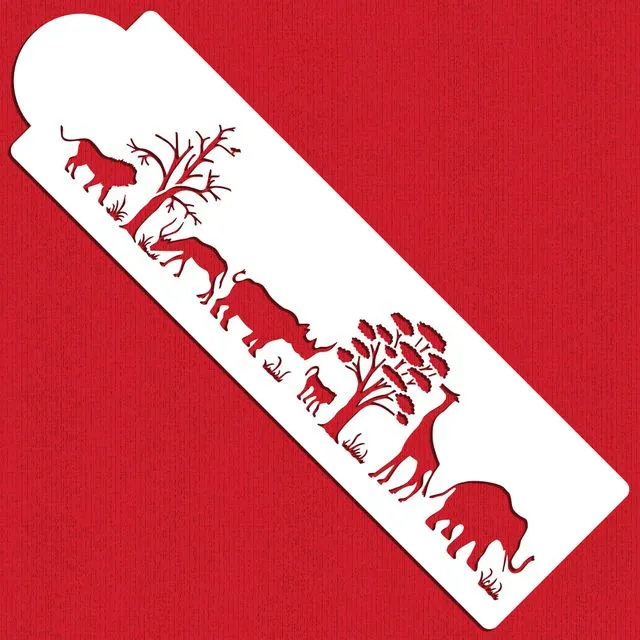 Safari Animals Cake Side Stencil