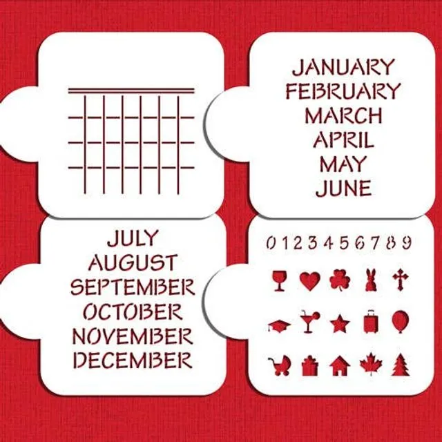 Save the Date Calendar Cookie Stencil Set