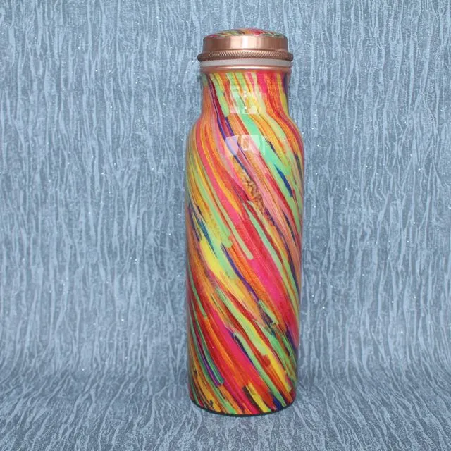 El'Cobre Limited Edition Printed Copper Water Bottle - Splash 700 ML