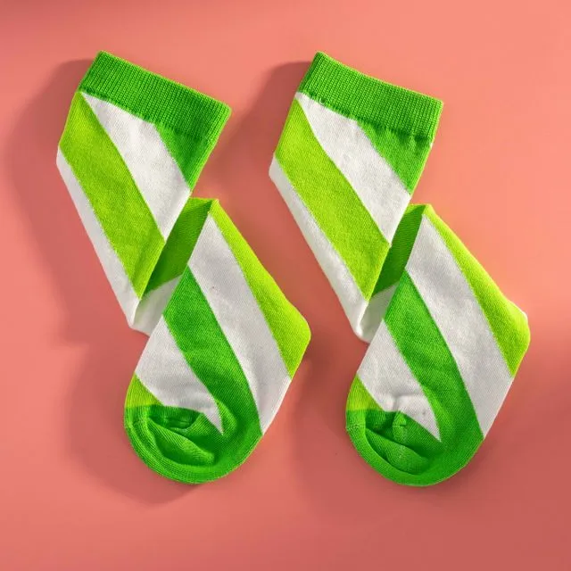 Men's green striped Egyptian cotton socks