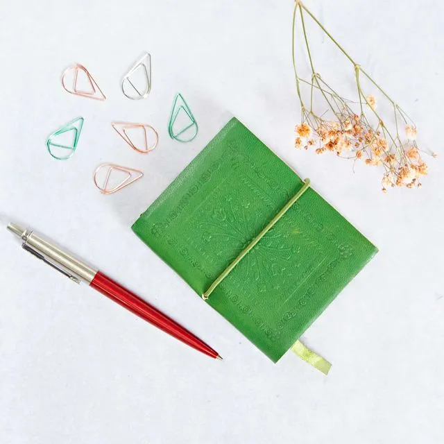 Mini Emerald Green Leather Notebook