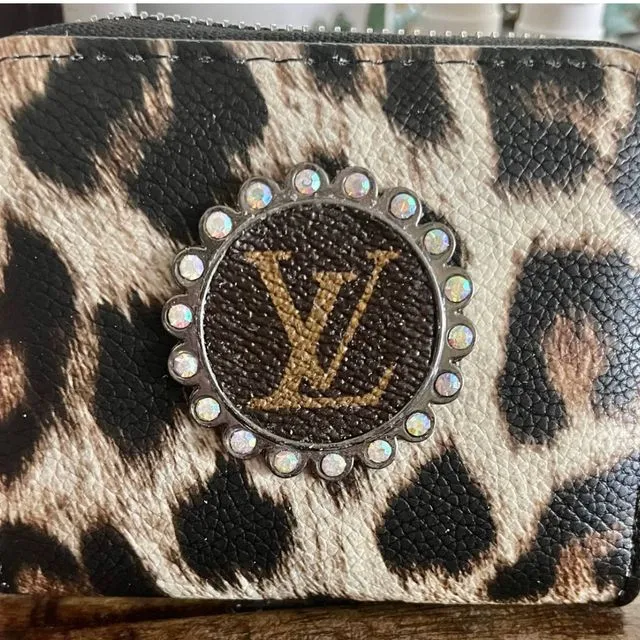 Lv Upcycled Charm Leopard Wallet