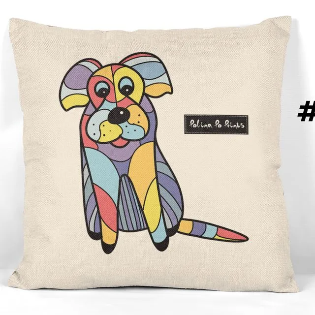 Pillow Cover with dog art - #5