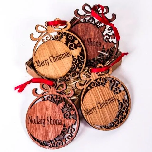 Christmas Bauble Decorations (Set of 4)