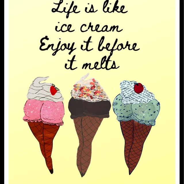Ice Cream Print, Parlor Girl, Enjoy life