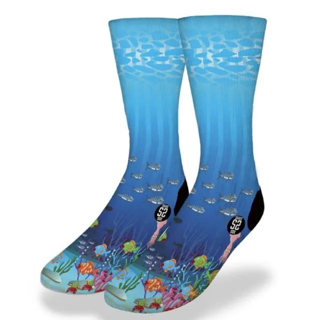 TROPICAL SCHOOL OF FISH Fun Sea Life Socks