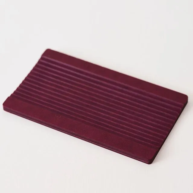 Hirake Handcrafted Sustainable Groove Tray - Wine Red