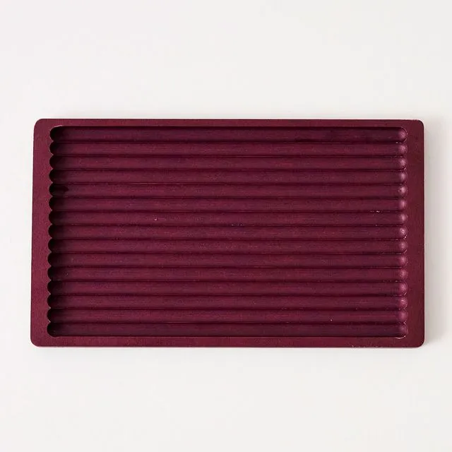 Hirake Handcrafted Sustainable Box Tray - Wine Red