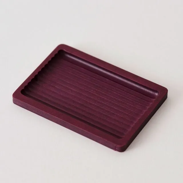 Hirake Handcrafted Sustainable Small Box Tray - Wine Red