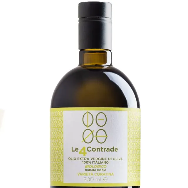 Le 4 Contrade - Green Fruity - Organic Extra Virgin Olive Oil (500ml)