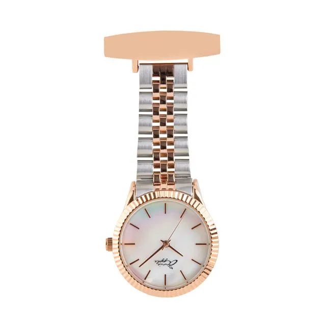Callista Mother Of Pearl/Rose Gold/Silver Link Fob