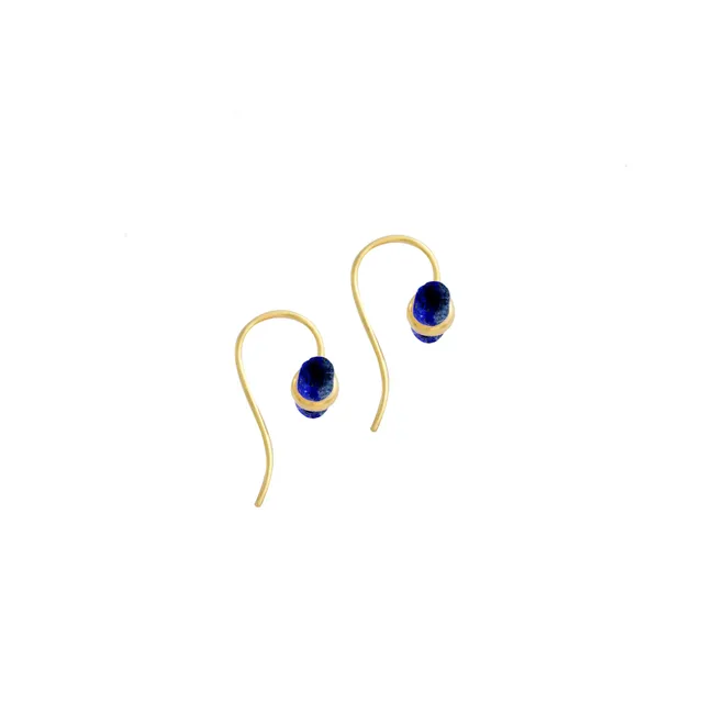 Boucles d'oreille Finse - Plaqué or - Lapis lazuli