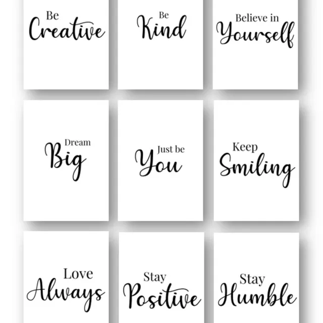 Second Ave A5 Set of 9 Inspirational Quote Motivational Phrases Print Poster Wall Art