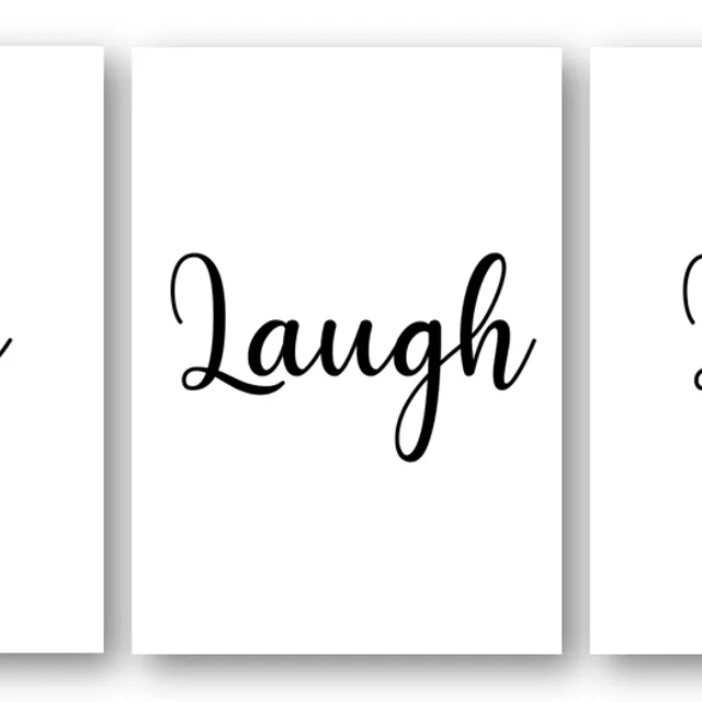 Second Ave A5 Set of 3 Live Laugh Love Quote Home Print Poster Wall Art