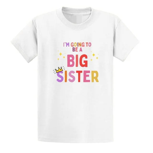 Second Ave Baby/Children's Cute I'm Going to Be A Big Sister Pregnancy Announcement White T Shirt Top