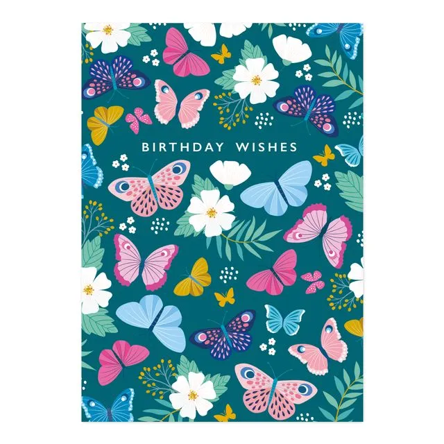 Patterned Butterflies Birthday Card