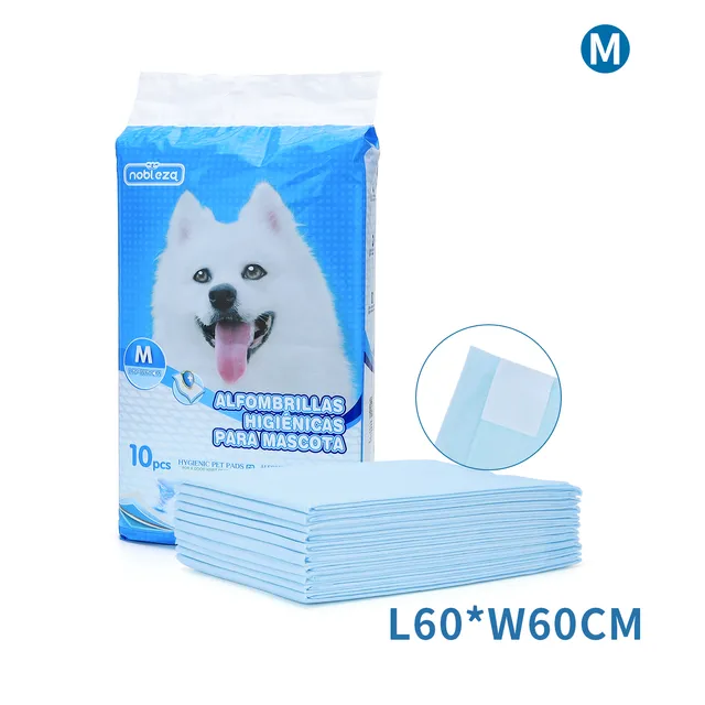 Pet Pad With Adhesive Tape Stickers L60*W60Cm White&Blue 10Pcs/Bag
