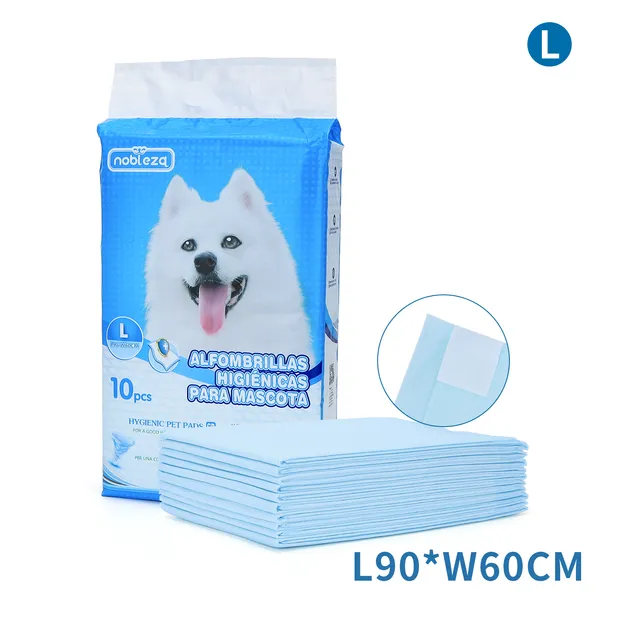 Pet Pad With Adhesive Tape Stickers L90*W60Cm White&Blue 10Pcs/Bag