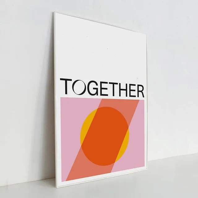 Together Pink | A3 Art Print | Abstract | Wall Art Decor