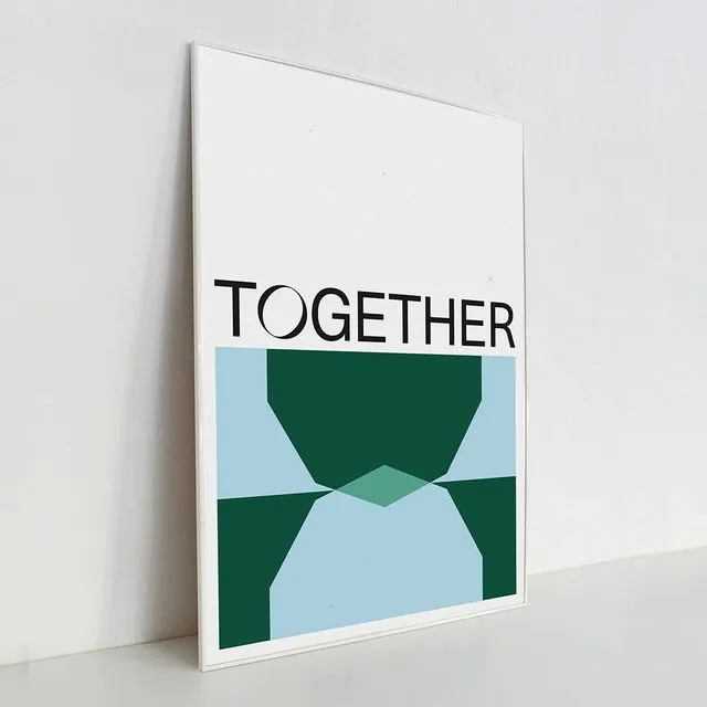 Together Green | A3 Art Print | Abstract | Wall Art Decor