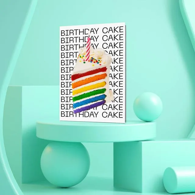Birthday Cake Card | Birthday Card | Pride | Rainbow | Maxi
