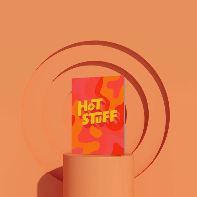 Hot Stuff Card | Typography Love Card | Minimalist Retro