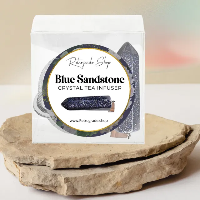 Blue Sandstone Crystal Gemstone 2-Inch Tea Ball Infuser