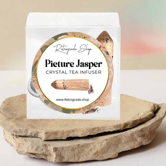 Picture Jasper Crystal Gemstone 2-Inch Tea Ball Infuser