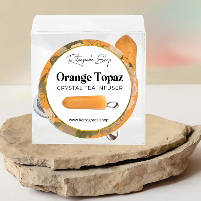 Orange Topaz Crystal Gemstone 2-Inch Tea Ball Infuser