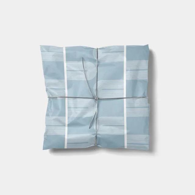 Light Blue Modern Fine Line Gift Wrap