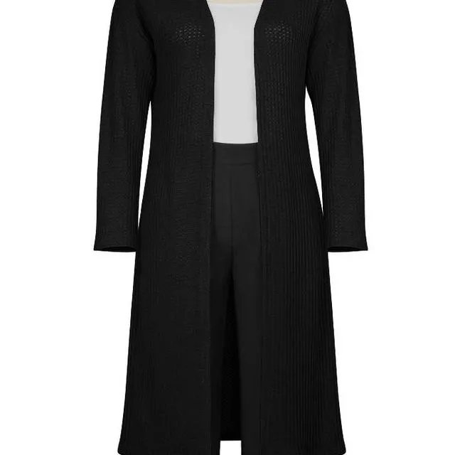 Chic Star Plus Size Sweater Duster Black