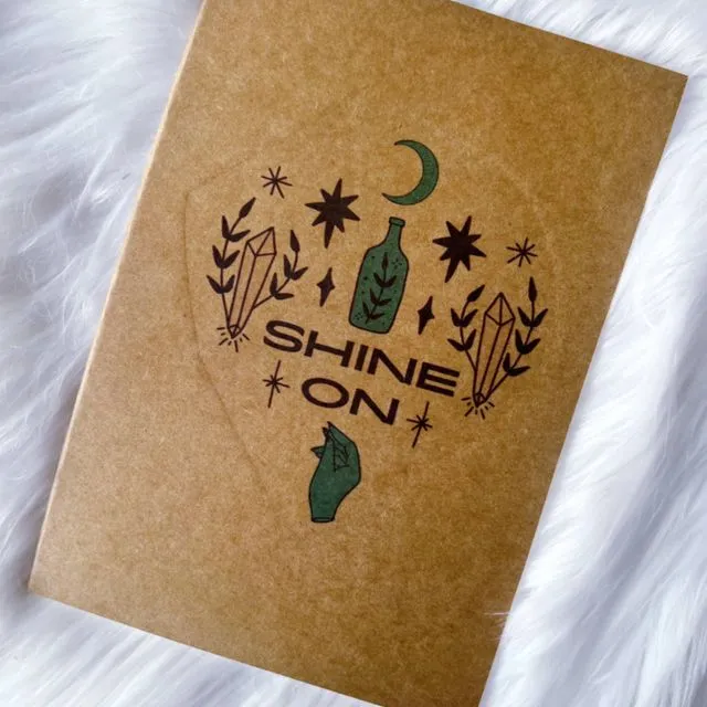 Shine on, inspirational self care journal, A5 lined notebook
