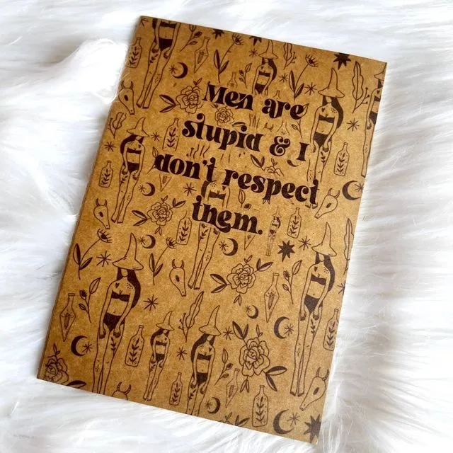 Men are stupid & i don't respect them notebook journal A5