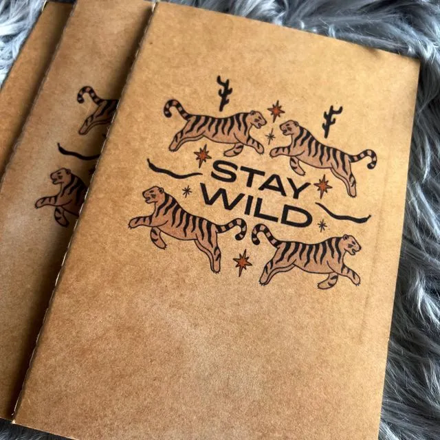 Stay wild notebook & journal with boho design, A5 lined
