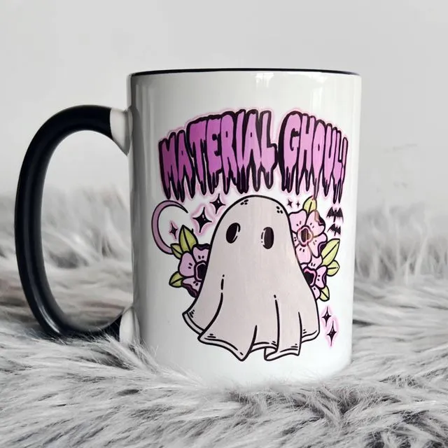 Material ghoul cute ghost mug, funny ceramic mug witchy vibe