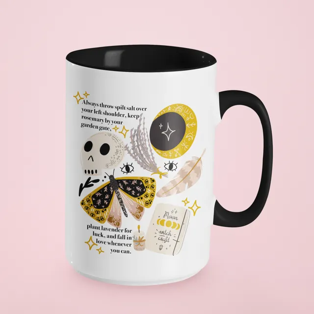 Practical magic coffee mug with witch aesthetic, halloween
